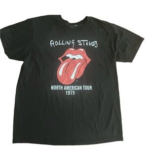 Rolling Stones North American Tour 1975 black T-shirt